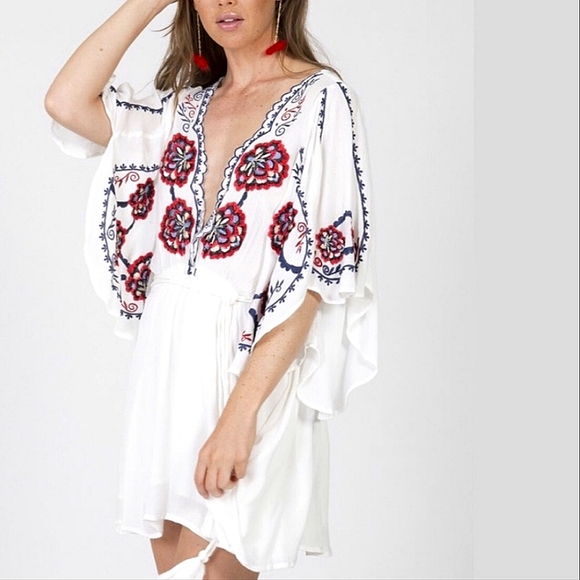 NWT💮OFFER💮 Free People Floral Embroidered Dress, Medium - Picture 6 of 16